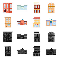 Isolated object of municipal and center sign. Collection of municipal and estate   vector icon for stock.