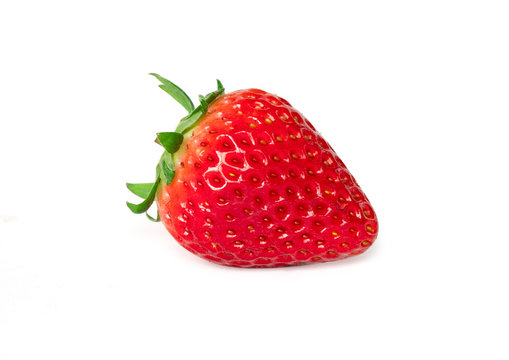 Isolated of red strawberry on white background. Clipping Path - Image