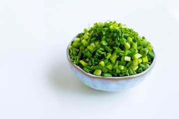 Green onions isolated on white