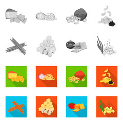 Vector design of taste and seasonin sign. Set of taste and organic   stock symbol for web.