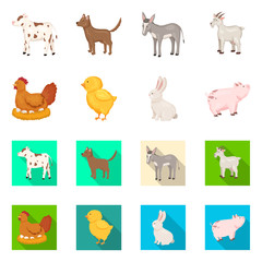 Vector design of breeding and kitchen  logo. Collection of breeding and organic  vector icon for stock.