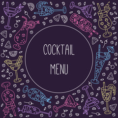 Alcohol cocktails vector set