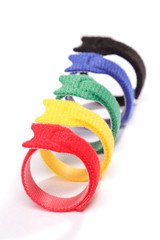 Colored velcro clamps