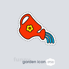 Watering can flat vector icon