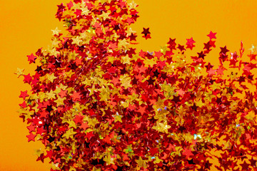 red star on gold background