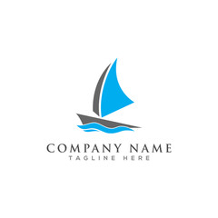 sailing logo design vector