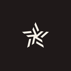 Stylized linear shape star logo design template