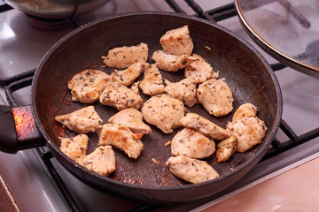 Fresh Raw chicken on wood cutting board
