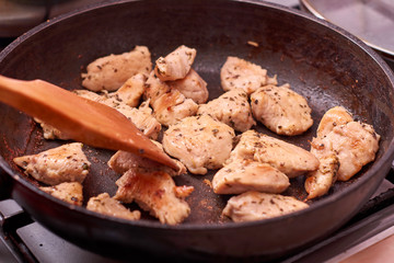Fresh Raw chicken on wood cutting board