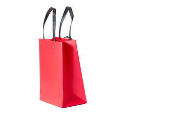 Red package isolated on white. Shopping and present concept