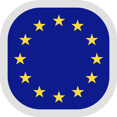 Icon square shape with Flag on white background