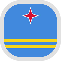 Icon square shape with Flag on white background