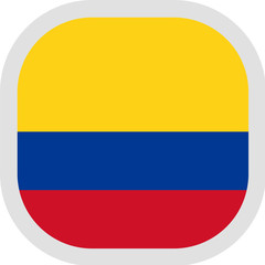 Icon square shape with Flag on white background