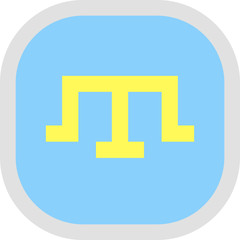 Obraz premium Icon square shape with Flag on white background