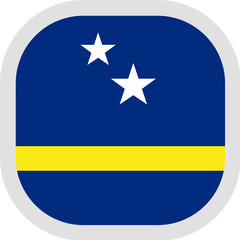 Icon square shape with Flag on white background