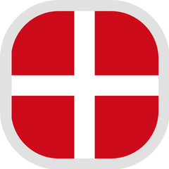 Icon square shape with Flag on white background