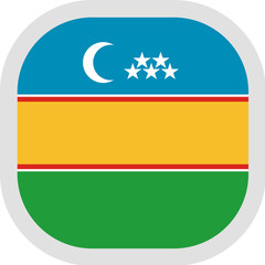 Icon square shape with Flag on white background