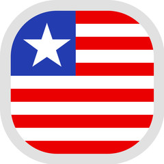 Icon square shape with Flag on white background