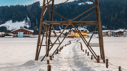Beautiful alpine winter view at Flachau-Salzburg-Austria