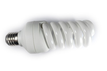 Energy saving eco lamp isolate on white background. Side view