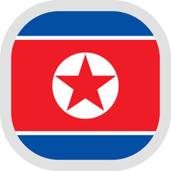 Icon square shape with Flag on white background