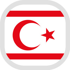 Icon square shape with Flag on white background