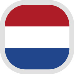 Icon square shape with Flag on white background
