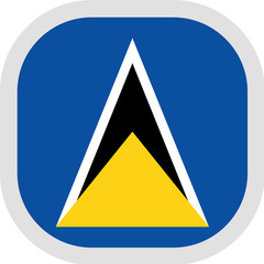 Icon square shape with Flag on white background