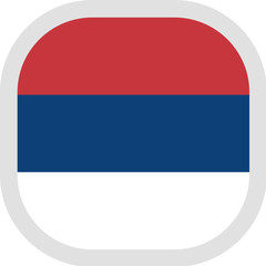 Icon square shape with Flag on white background