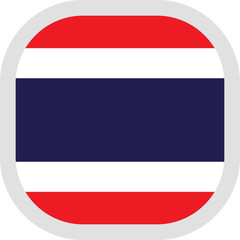 Icon square shape with Flag on white background