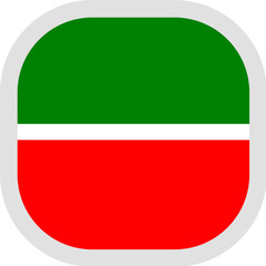 Icon square shape with Flag on white background