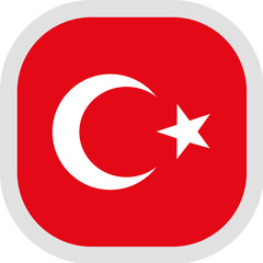 Icon square shape with Flag on white background