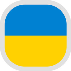 Icon square shape with Flag on white background