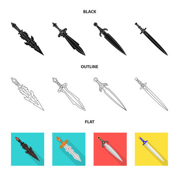 Vector design of game  and armor  icon. Collection of game  and blade  vector icon for stock.