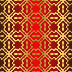 Seamless Modern Pattern. Art-Deco Geometric Background. Graphic Design. Vector Illustration. red gold color