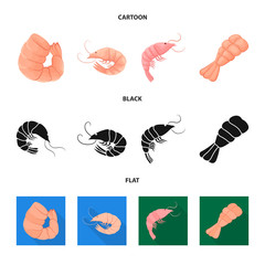 Vector design of appetizer and ocean sign. Collection of appetizer and delicacy stock symbol for web.