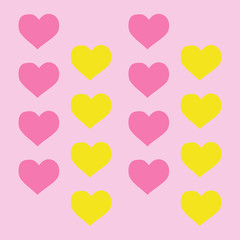 heart shapes in different colors for Valentines Day background.