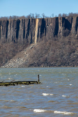 Fototapeta premium Cliffs with landslide on Hudson River