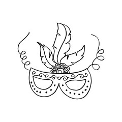 Carnival Mask hand drawing.