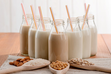 Assorted vegan drinks