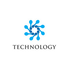 technology connection logo vector