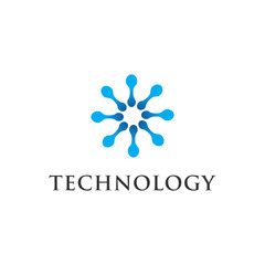 technology connection logo vector