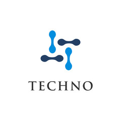 technology connection logo vector