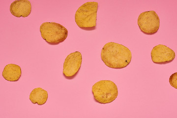 crispy potato chips snack texture background