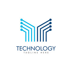 technology connection logo vector