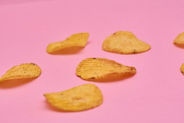 crispy potato chips snack texture background