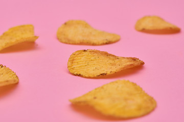 crispy potato chips snack texture background