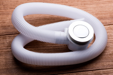 plumbing close-up. the pipe from the drain. pipe mixer