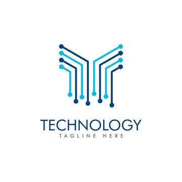 technology connection logo vector