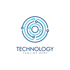 technology connection logo vector